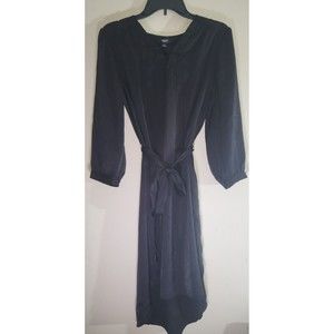 SIMPLY VERA WANG Dress Medium Peasant Black chiffon Aline V Neck Tie